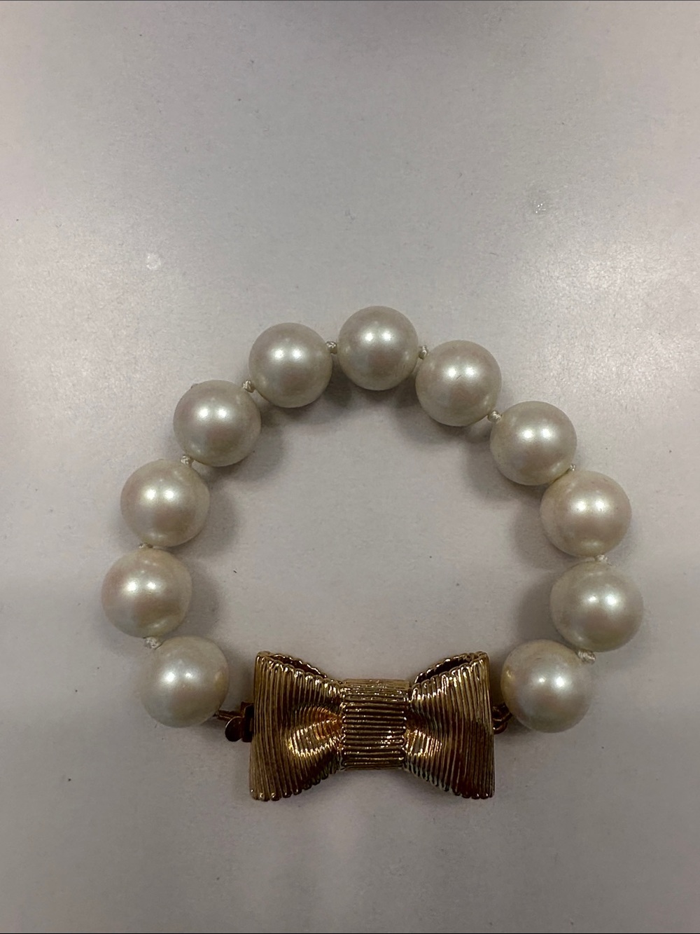 Kate Spade Pearl Bracelet with Gold Bow Accent